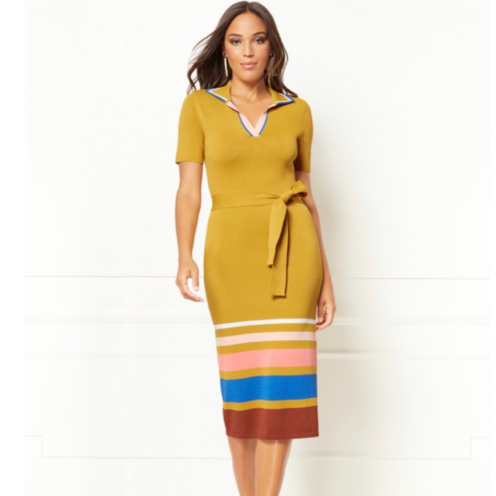 Colorful Eva Mendes dress